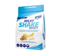 6PAK Nutrition Milky Shake Whey 1800 g banán / arašídové máslo