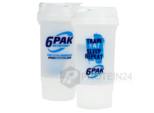 6PAK Shaker Pillbox white TRAIN EAT, 500ml