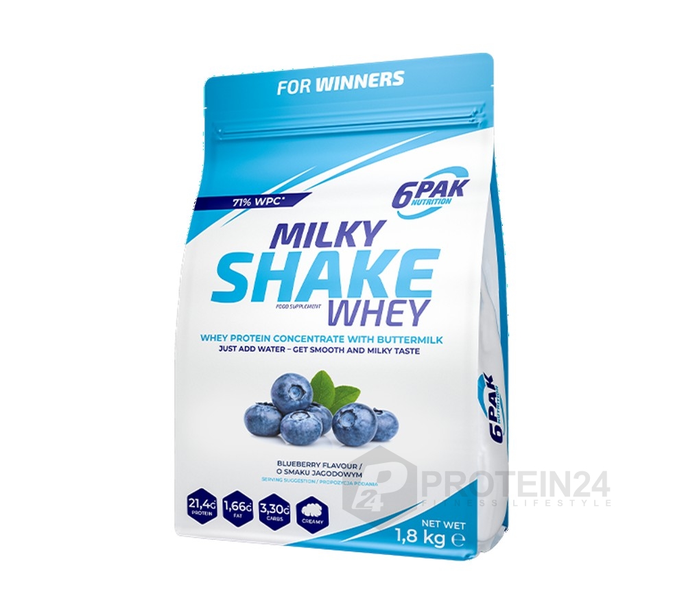 6PAK Nutrition Milky Shake Whey 1800 g borůvka