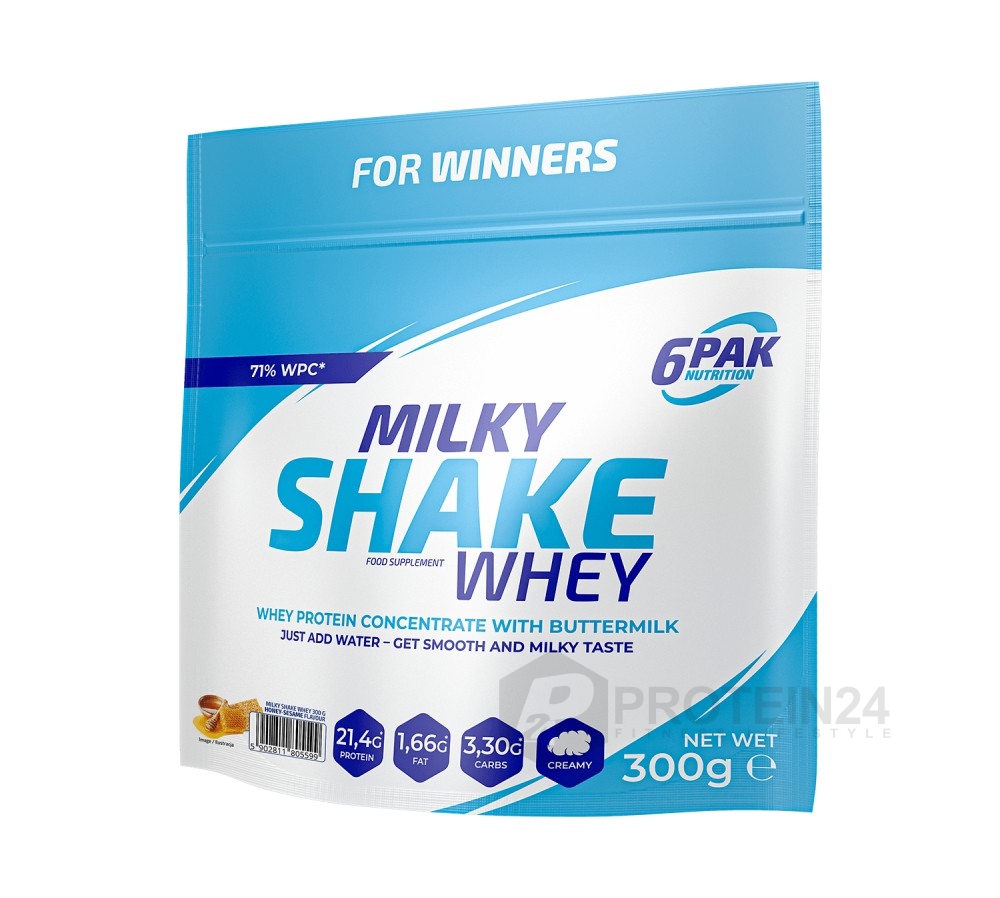 6PAK Nutrition Milky Shake Whey 300 g sezam / med