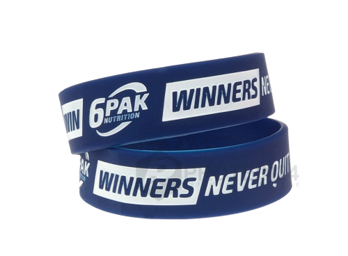 6PAK Wristband 20mm / Winners Never Quit NAVY BLUE